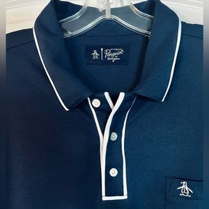 Penguin Polo, Navy w White Trim